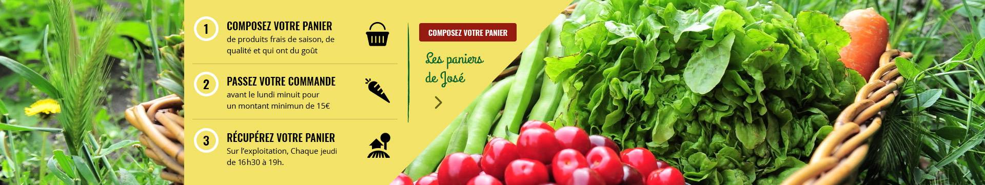 Les paniers de José : Composez votre panier fruits et légumes